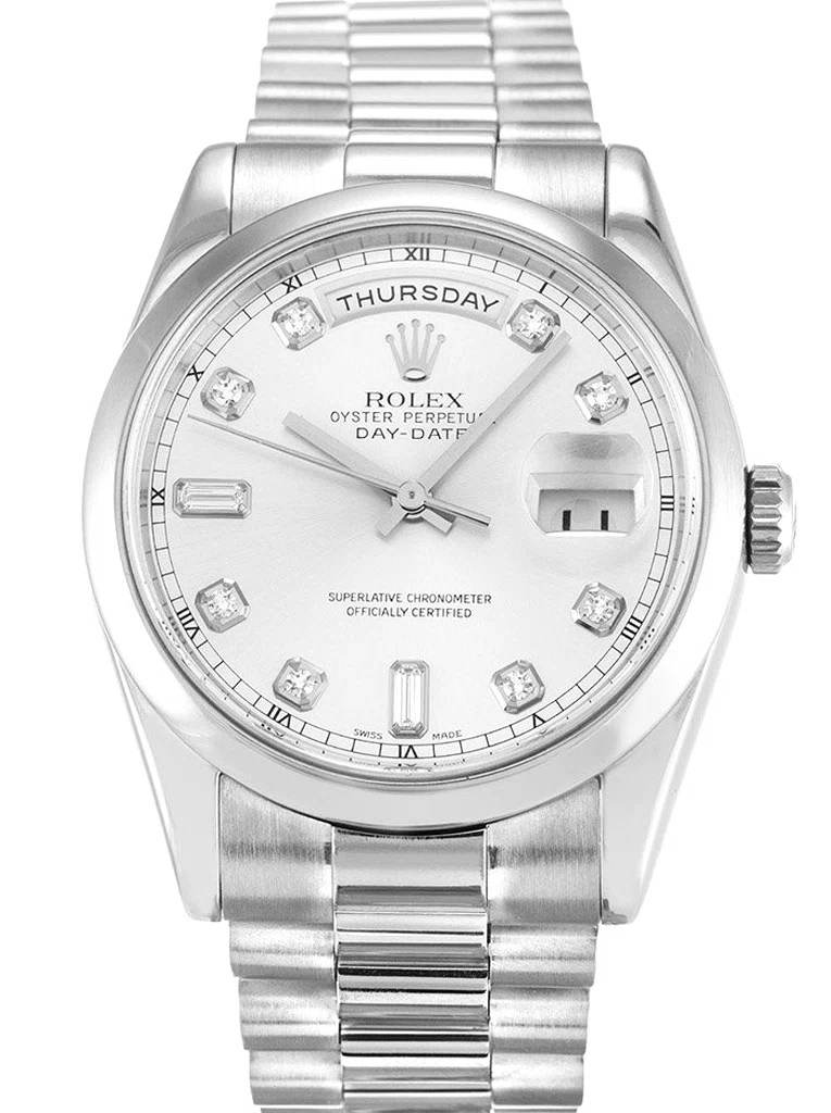 Day-Date silberfarbenes Zifferblatt 118209