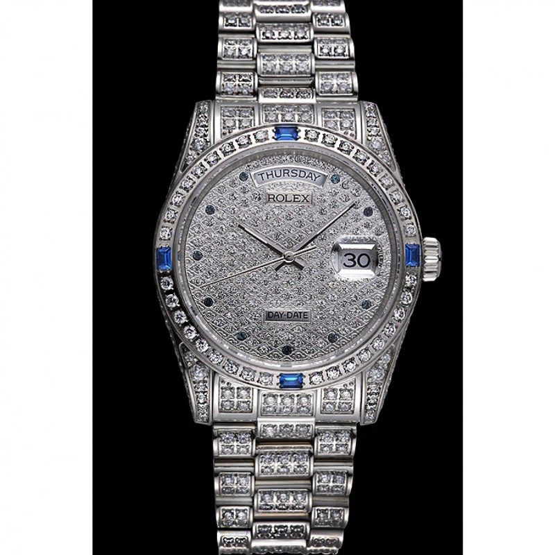 Superclone Day-Date Zifferblatt mit Diamantbesatz 621613 Schrägansicht