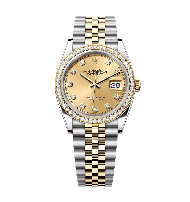 Rolex Datejust champagnerfarbenes Zifferblatt mit Diamantbesatz 126283RBR-0003 36 mm