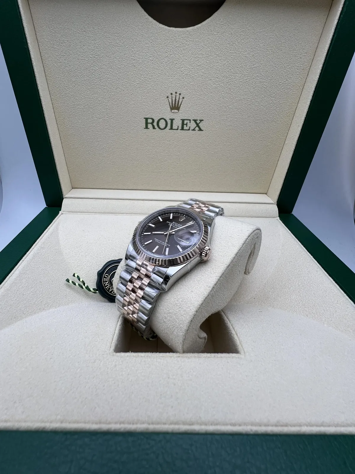 Superclone Datejust schokoladenbraunes Zifferblatt 126231 Jubilee Nahaufnahme