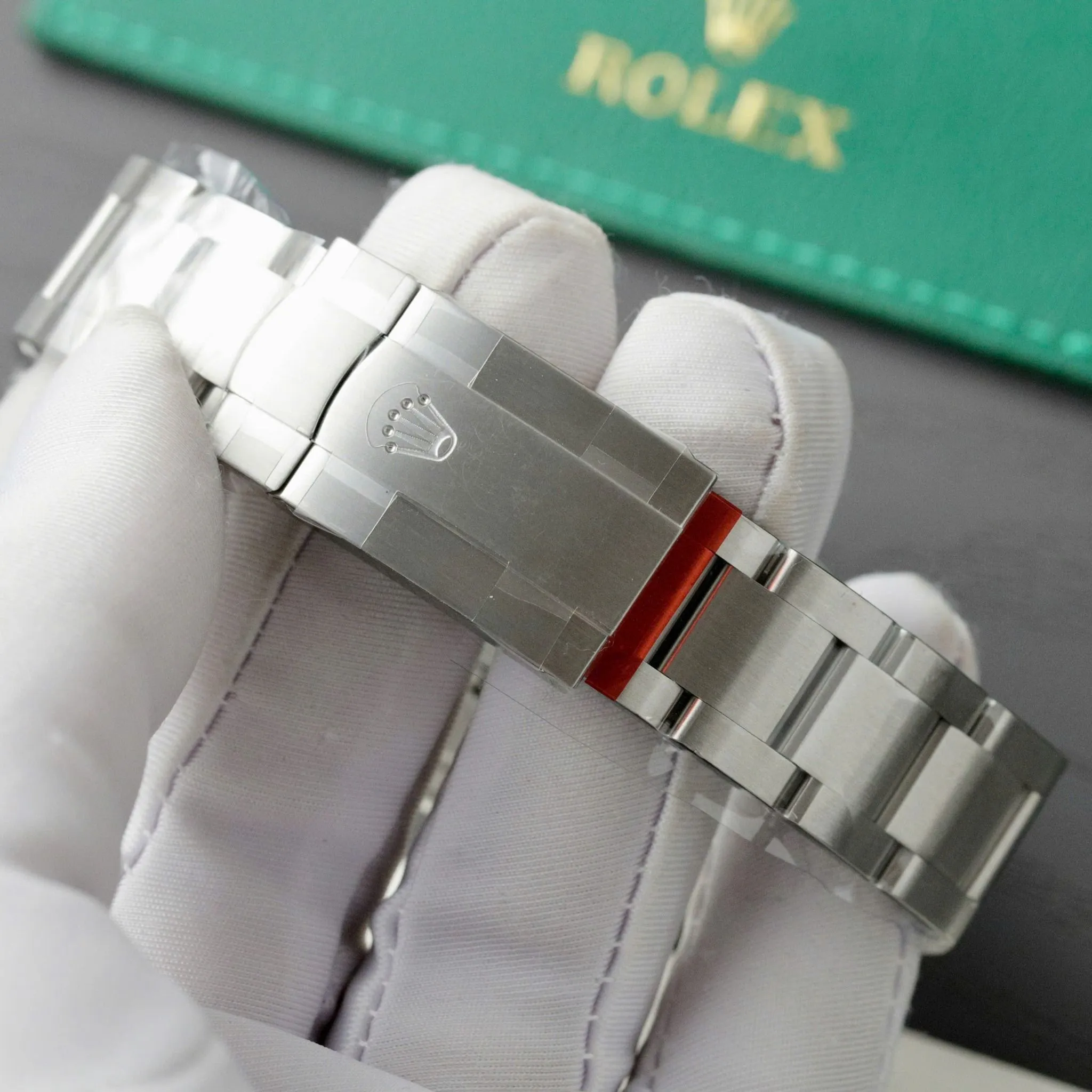 Oyster Perpetual gelbes Zifferblatt Smooth Lünette Oyster Armband