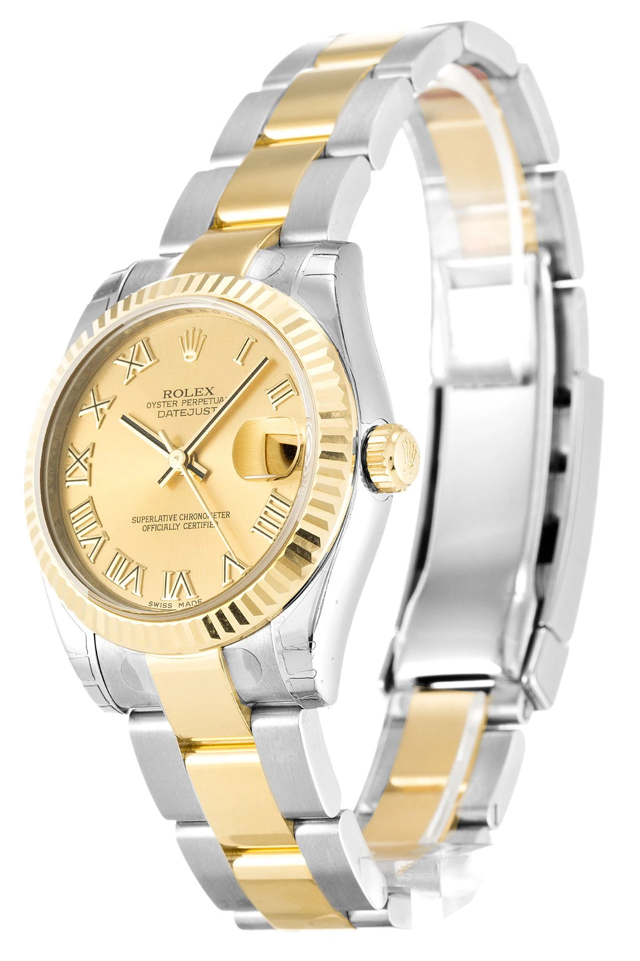 Lady-Datejust champagnerfarbenes Zifferblatt 178273-2 Perspektivansicht