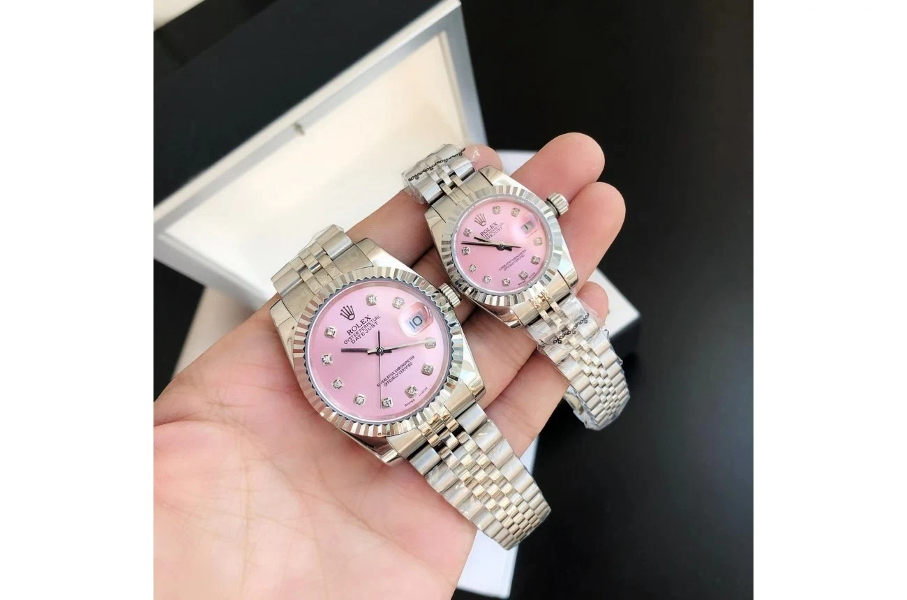 Datejust Edelstahl/Edelstahl Jubilee Rosa/Zifferblatt
