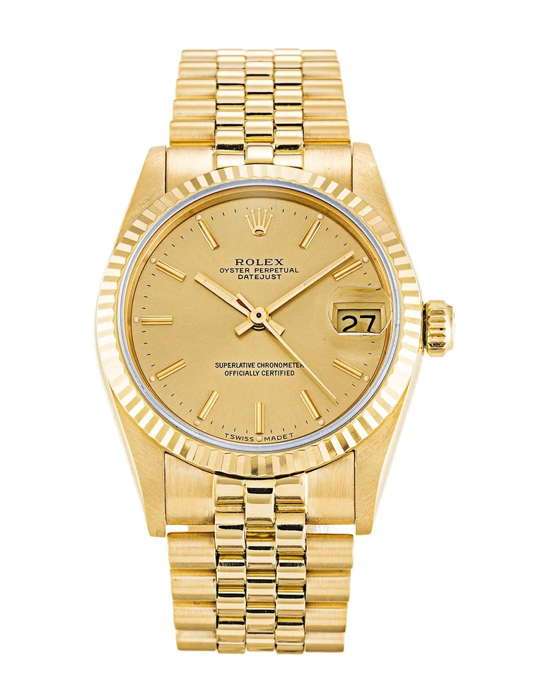 Datejust in mittlerer Größe champagnerfarbenes Zifferblatt 68278