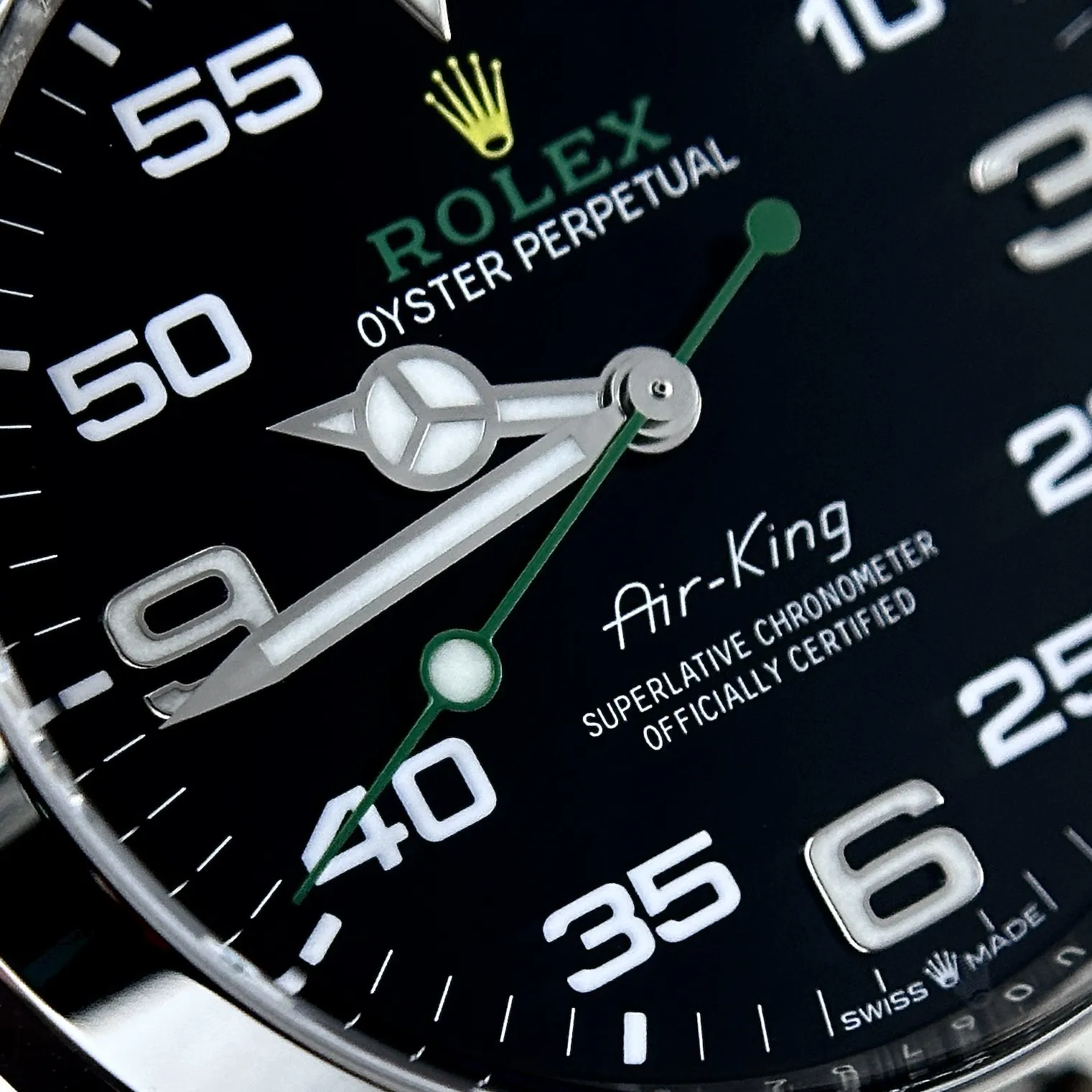 Air King schwarzes Zifferblatt Oyster Armband