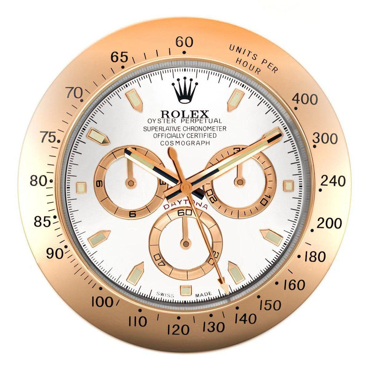 Wanduhr – DAYTONA Roségold Perspektivansicht