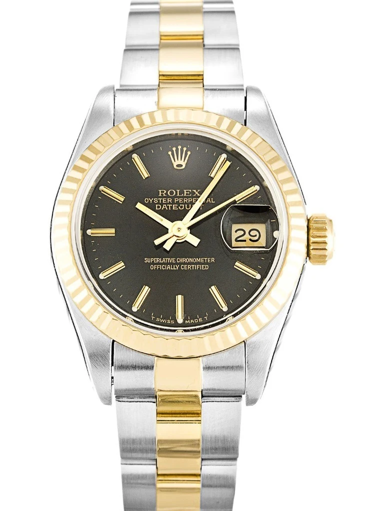 Lady-Datejust schwarzes Zifferblatt 69173