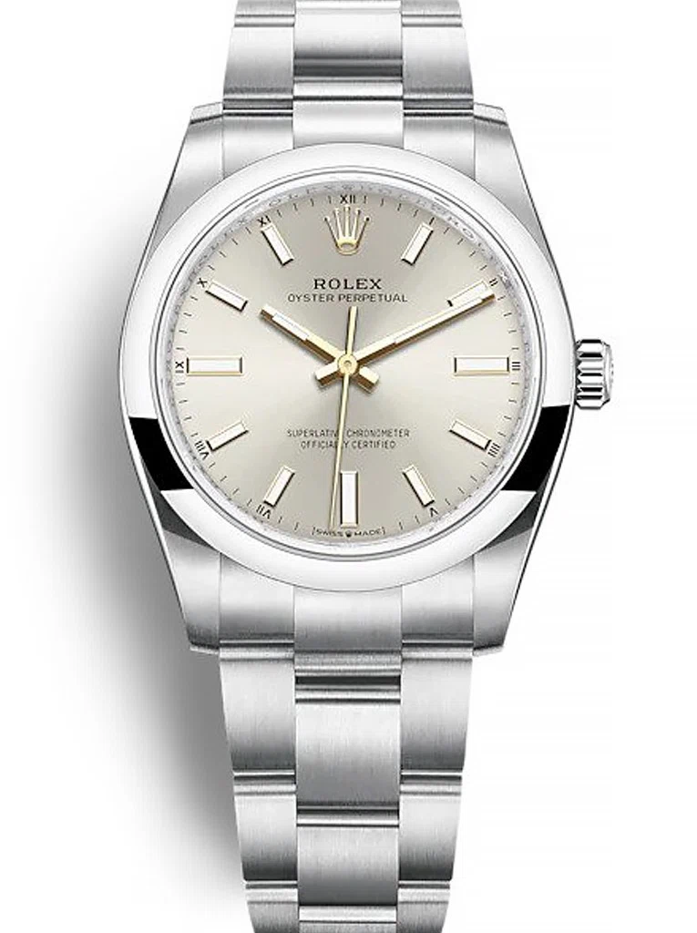 Oyster Perpetual Lady silberfarbenes Zifferblatt 124200