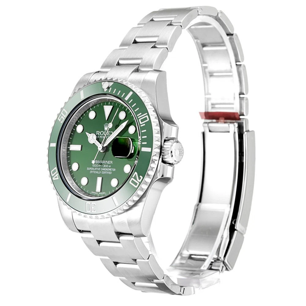 Submariner grünes Zifferblatt 116610LV "Hulk" Perspektivansicht