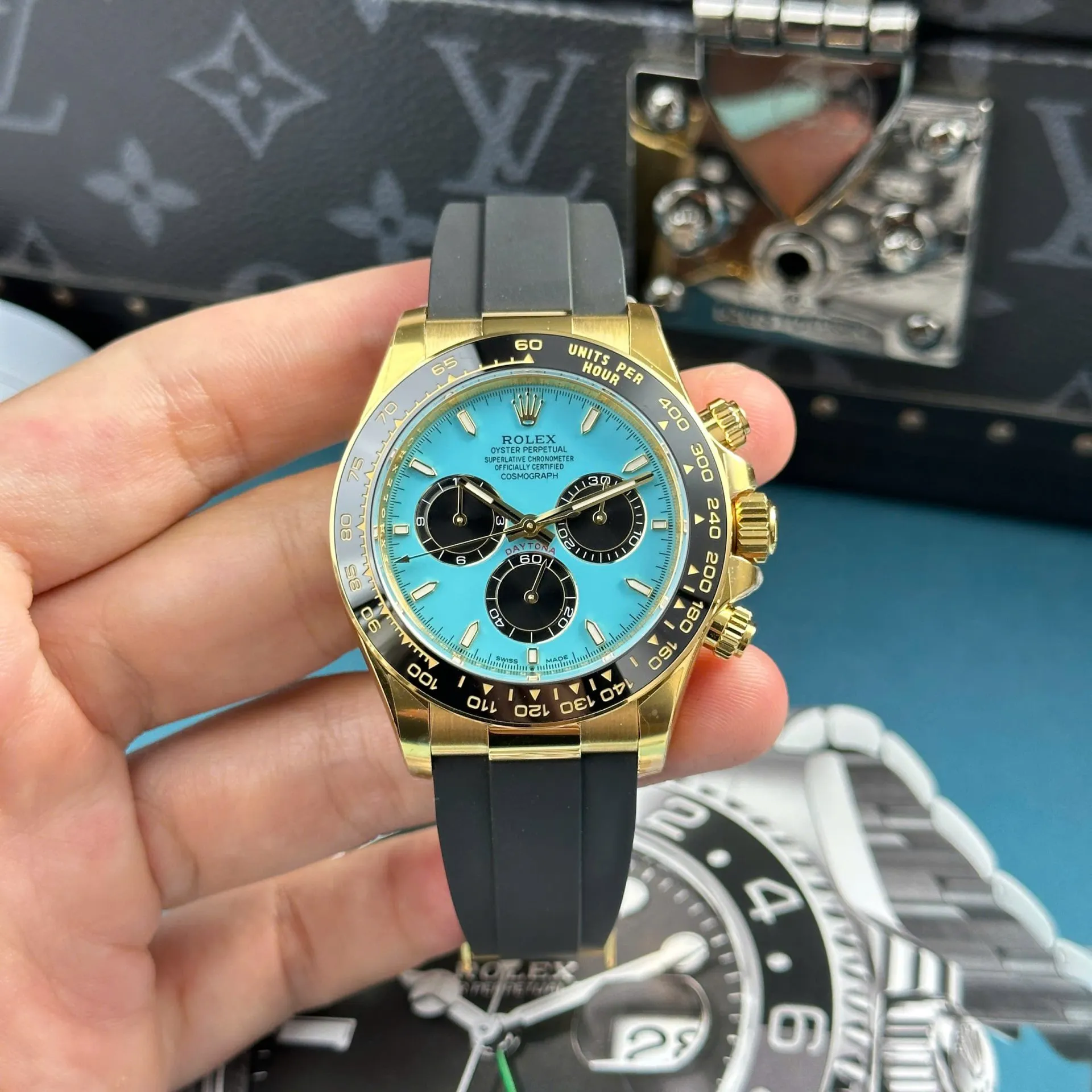 Superclone Daytona 126518LN Tiffany Zifferblatt Perspektivansicht