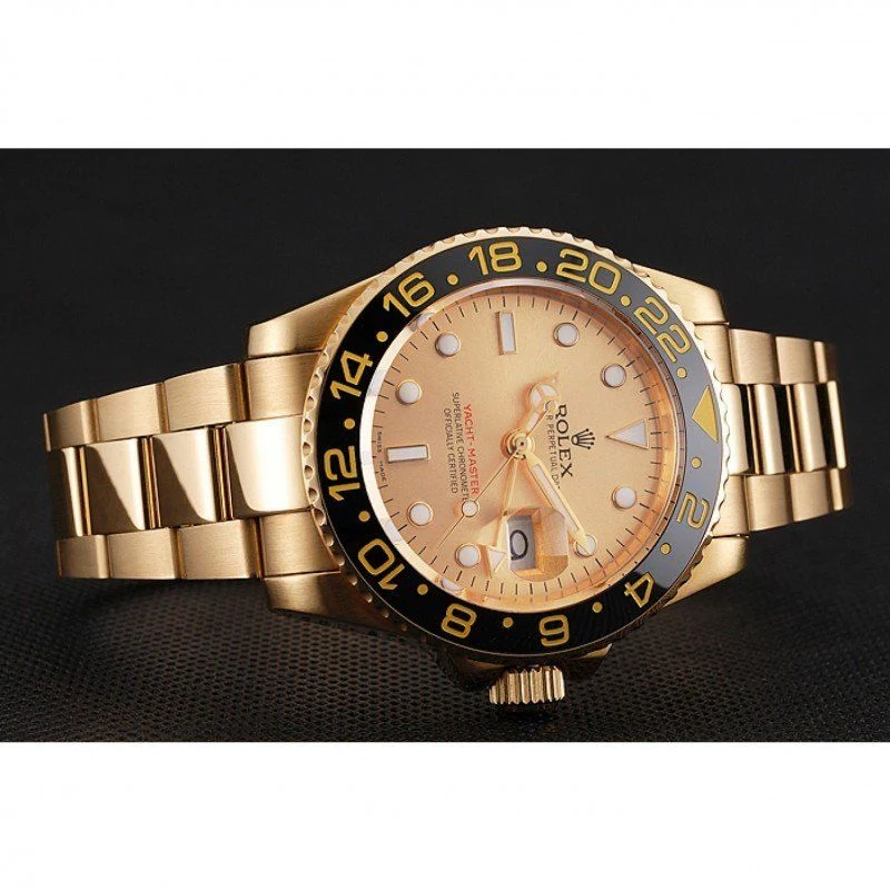 Superclone GMT-Master II goldfarbenes Zifferblatt 1453749 Nahaufnahme