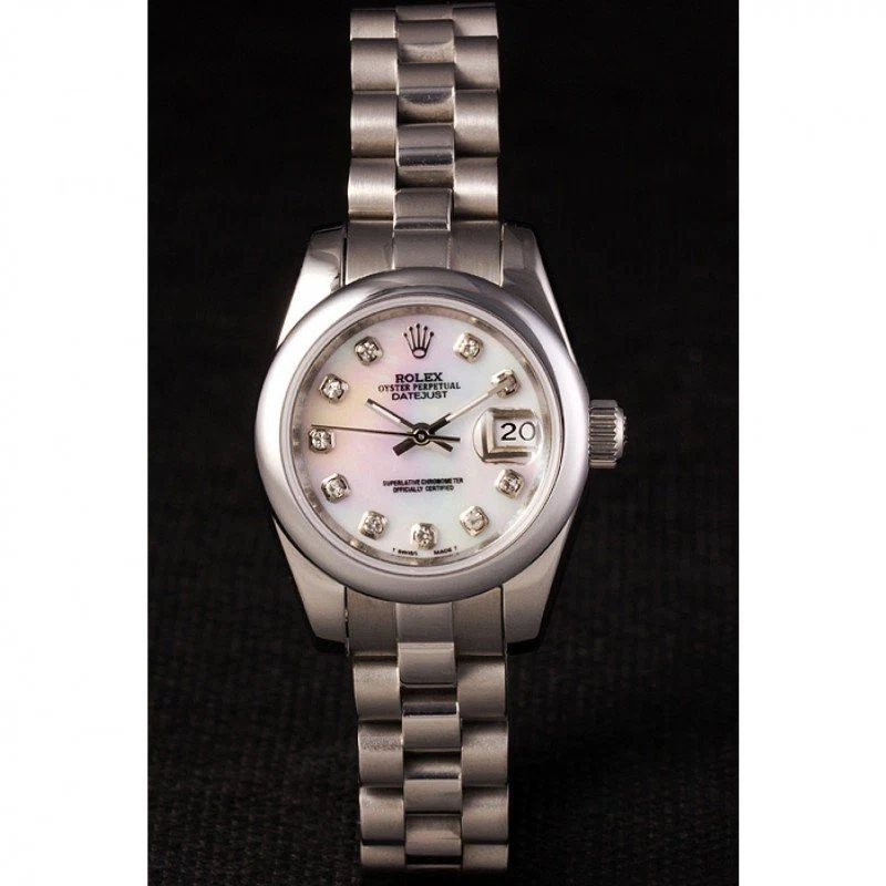 Datejust weißes Zifferblatt RL123 Perspektivansicht