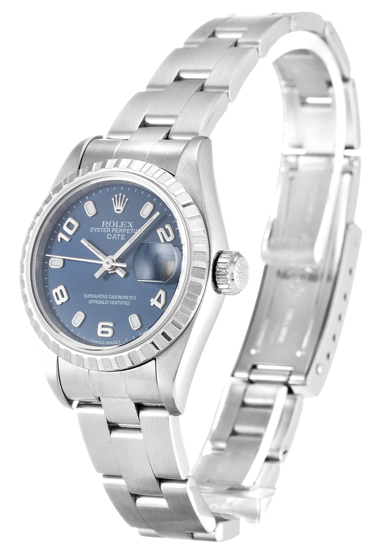 Oyster Perpetual Lady blaues Zifferblatt 79240 Perspektivansicht