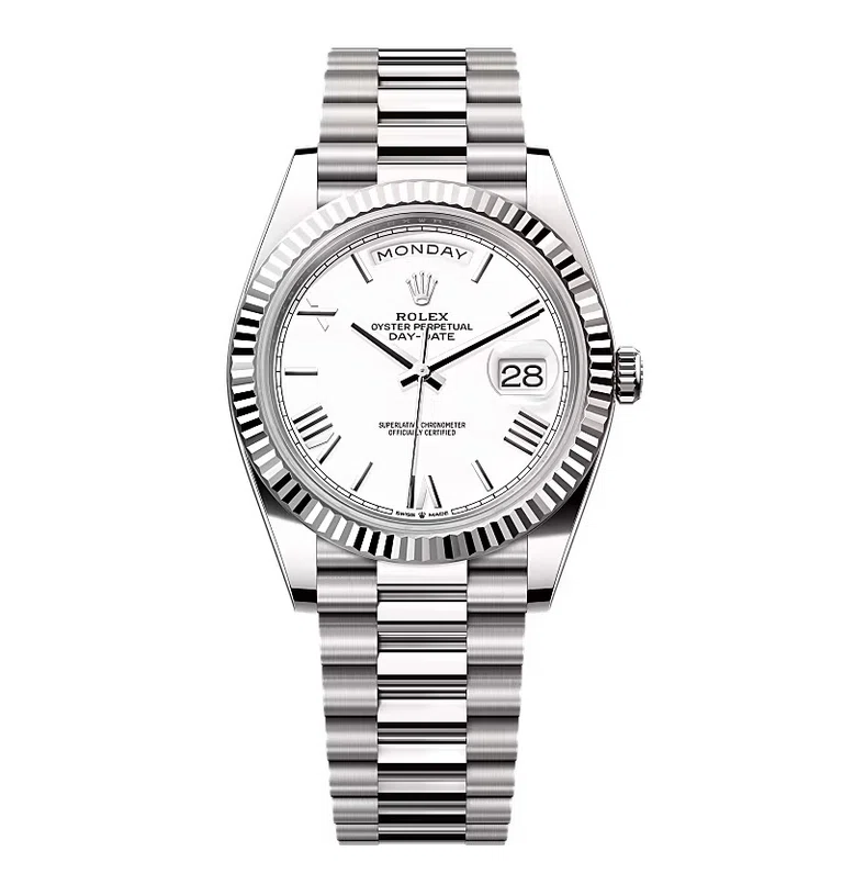 Rolex Day-Date weißes Zifferblatt 228239-0046 40 mm – Superclone