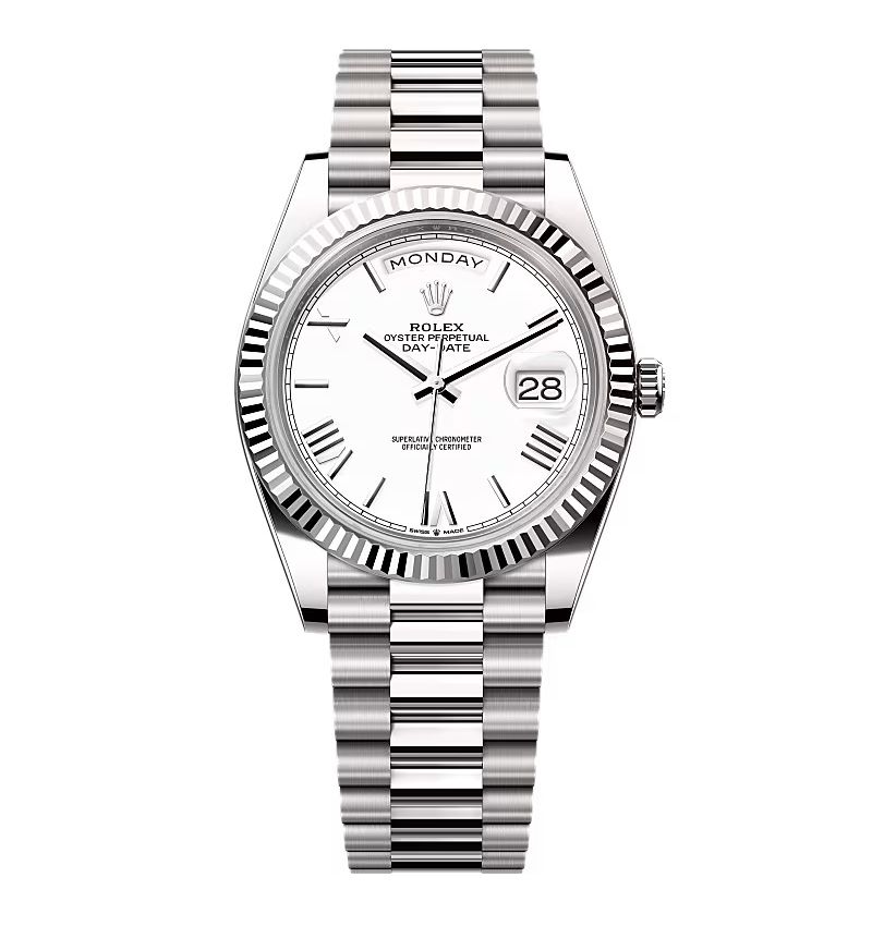 Rolex Day-Date weißes Zifferblatt 228239-0046 40 mm – Superclone