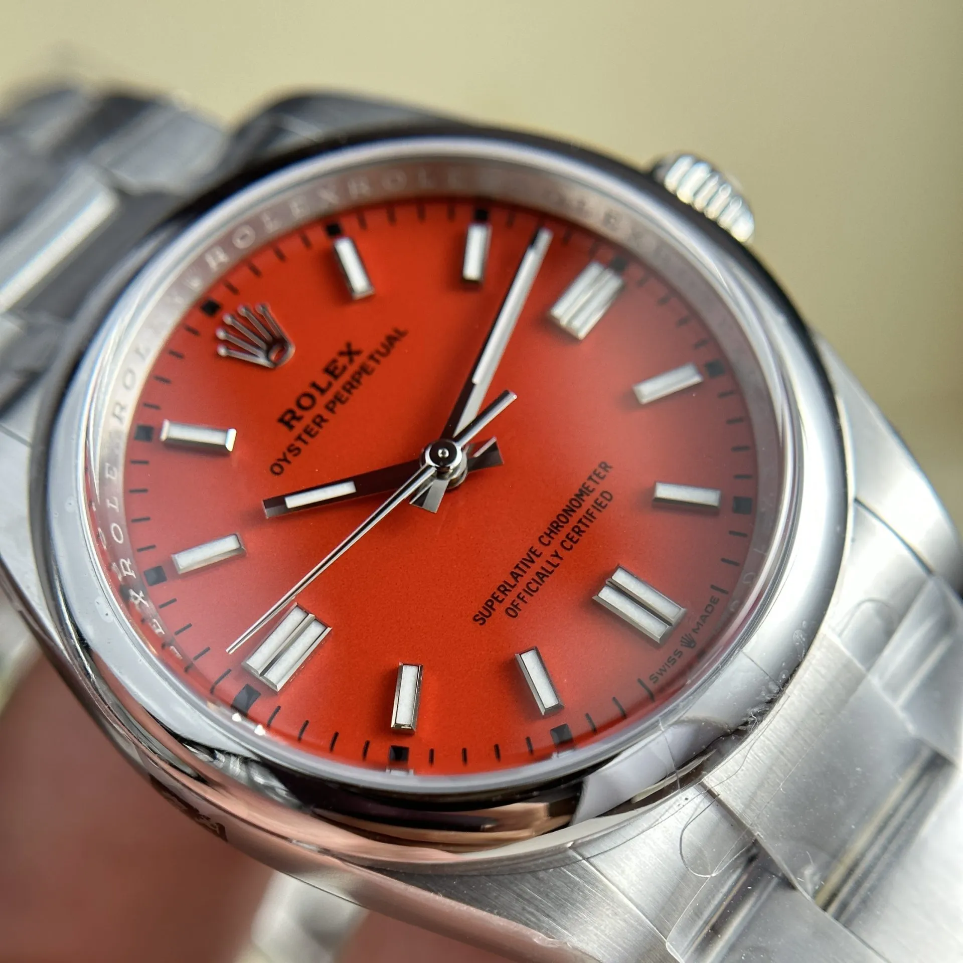 Oyster Perpetual Rot Zifferblatt Oyster Armband