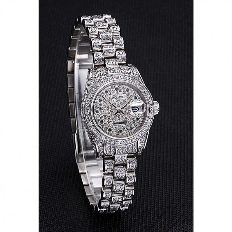 Superclone Datejust silberfarbenes Zifferblatt 622022 Schrägansicht