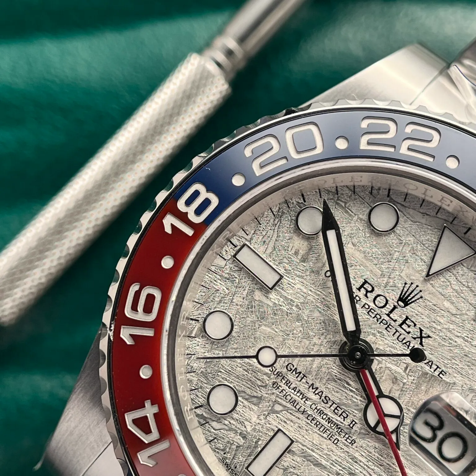 GMT Master II Superman Meteorit-Zifferblatt Blau Rot Lünette