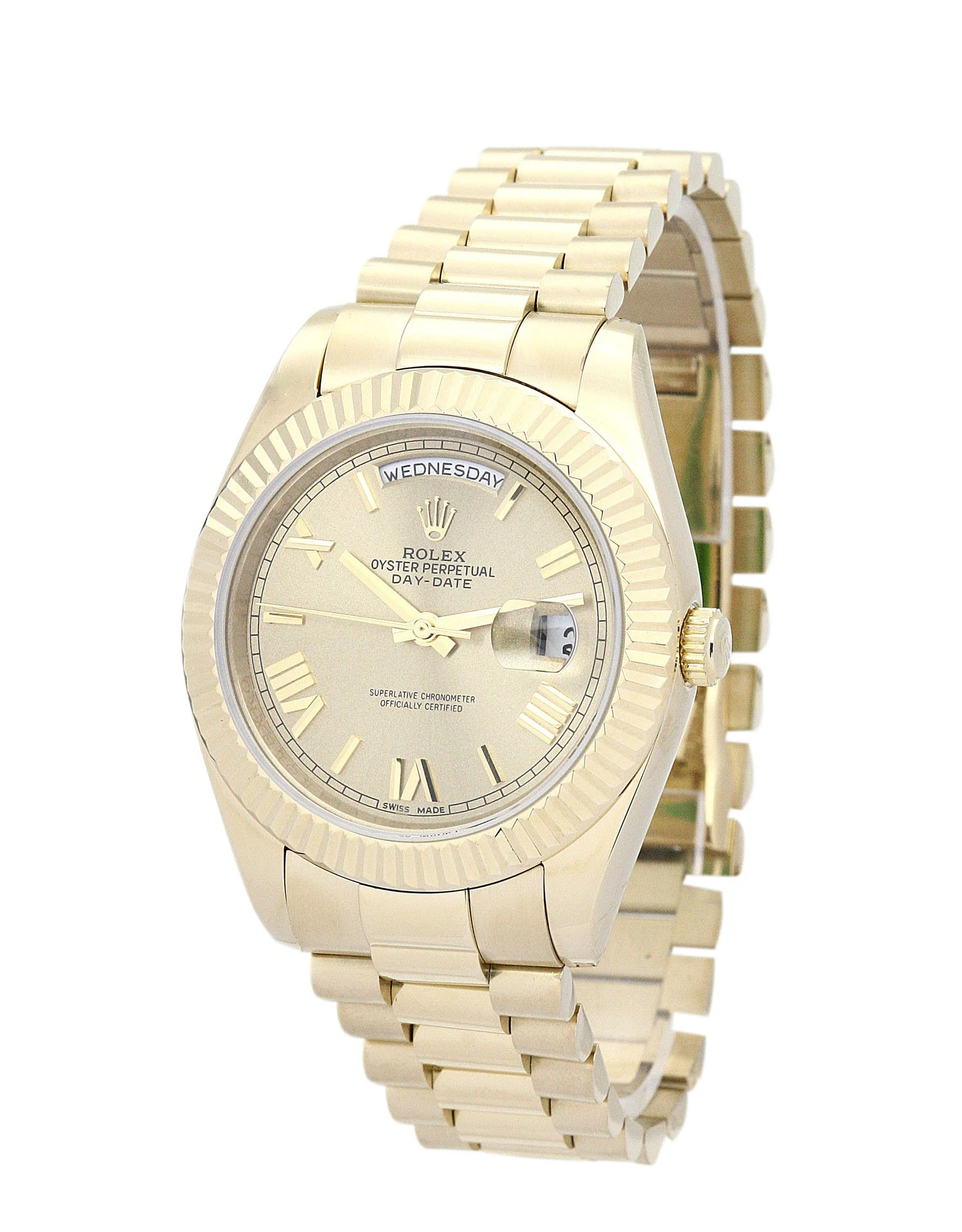 Day-Date II goldfarbenes Zifferblatt 218238 Perspektivansicht