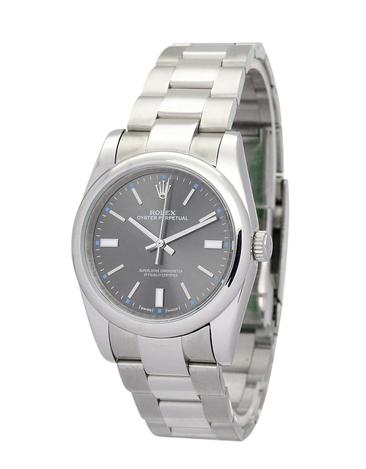 Oyster Perpetual Lady schwarzes Zifferblatt 177200-2 Perspektivansicht