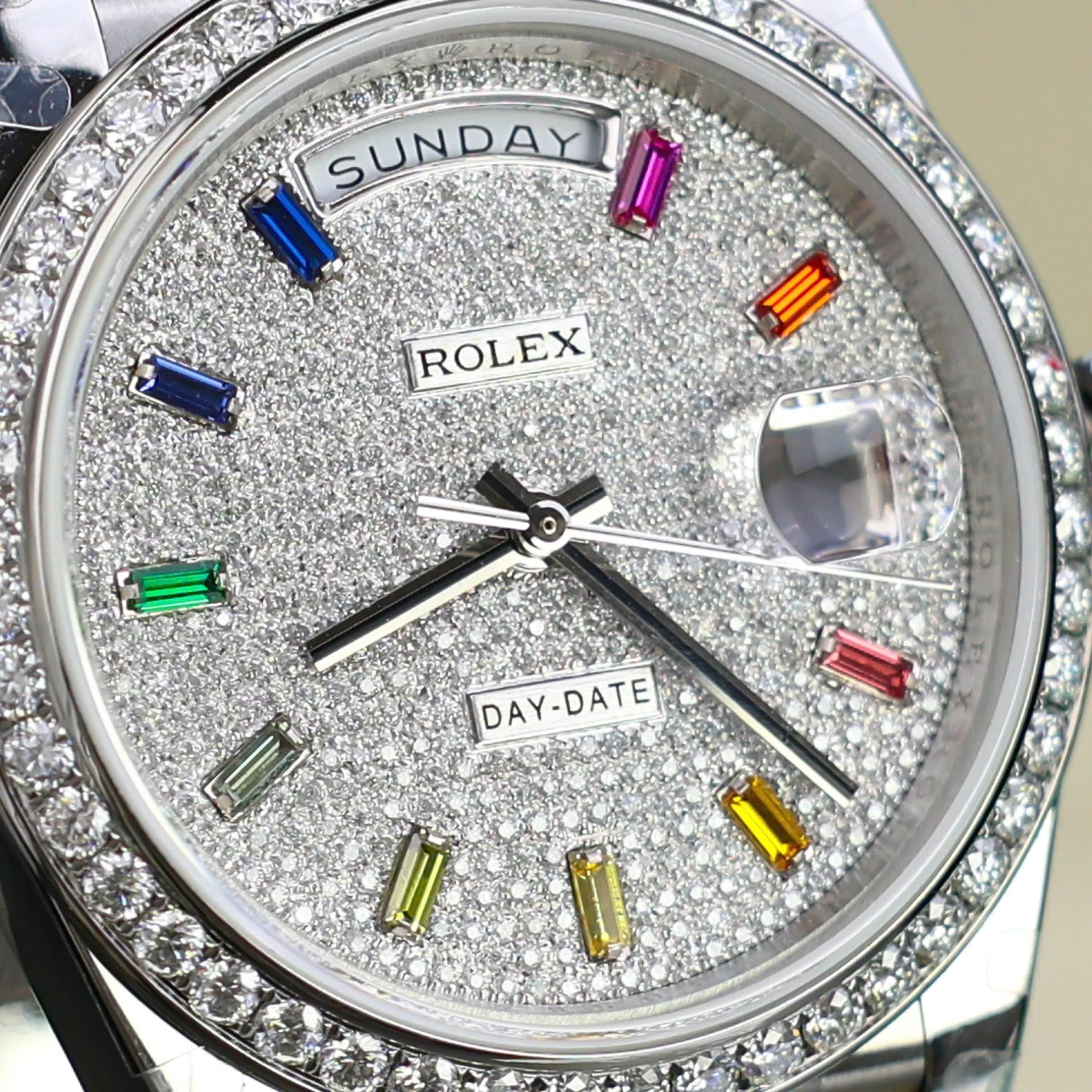 Rolex Day-Date mit Diamantbesatz-Pavé Zifferblatt 128349rbr-0006 36 mm – Superclone – Bild 7