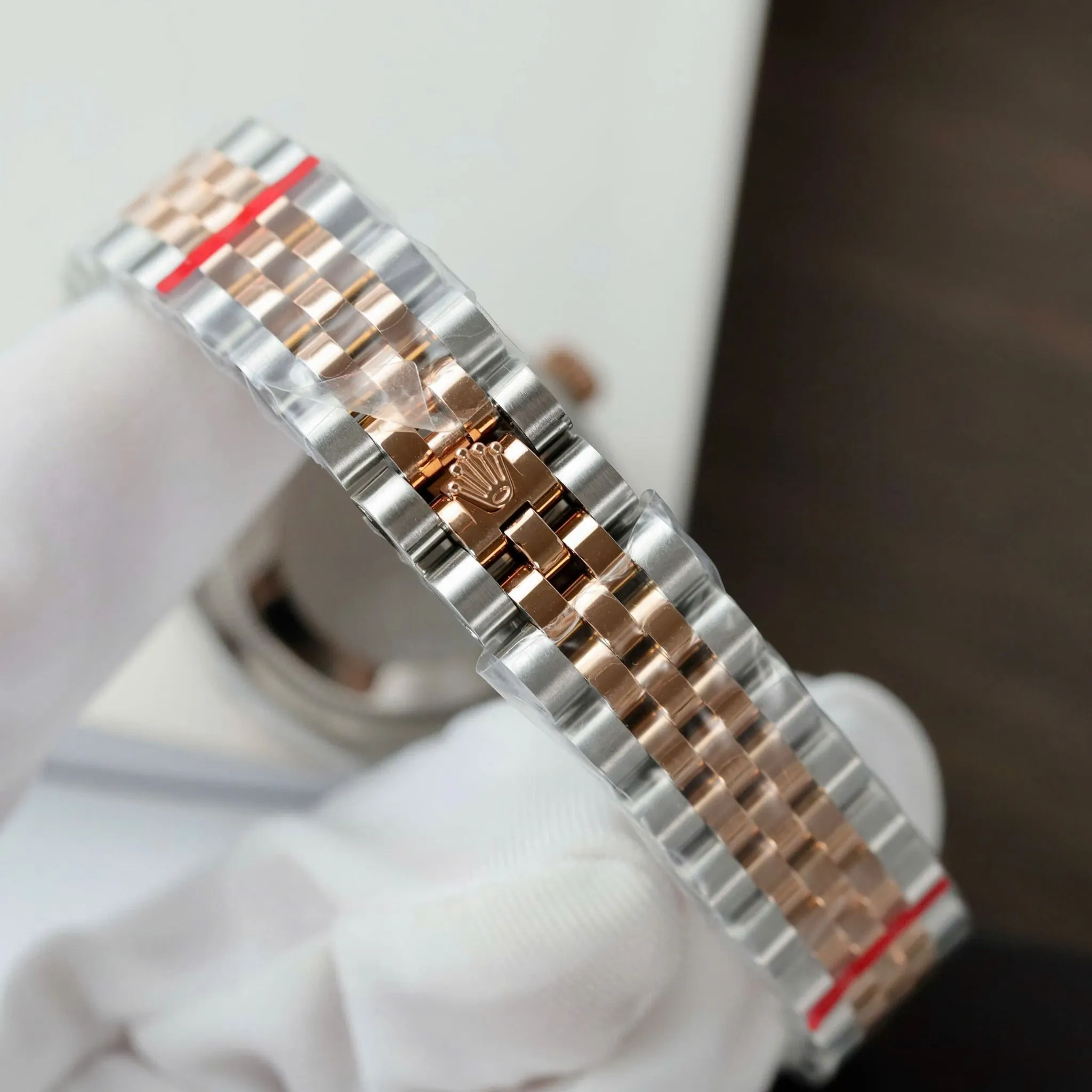 Datejust schokoladenbraunes Zifferblatt Geriffelt Lünette Jubilee Armband
