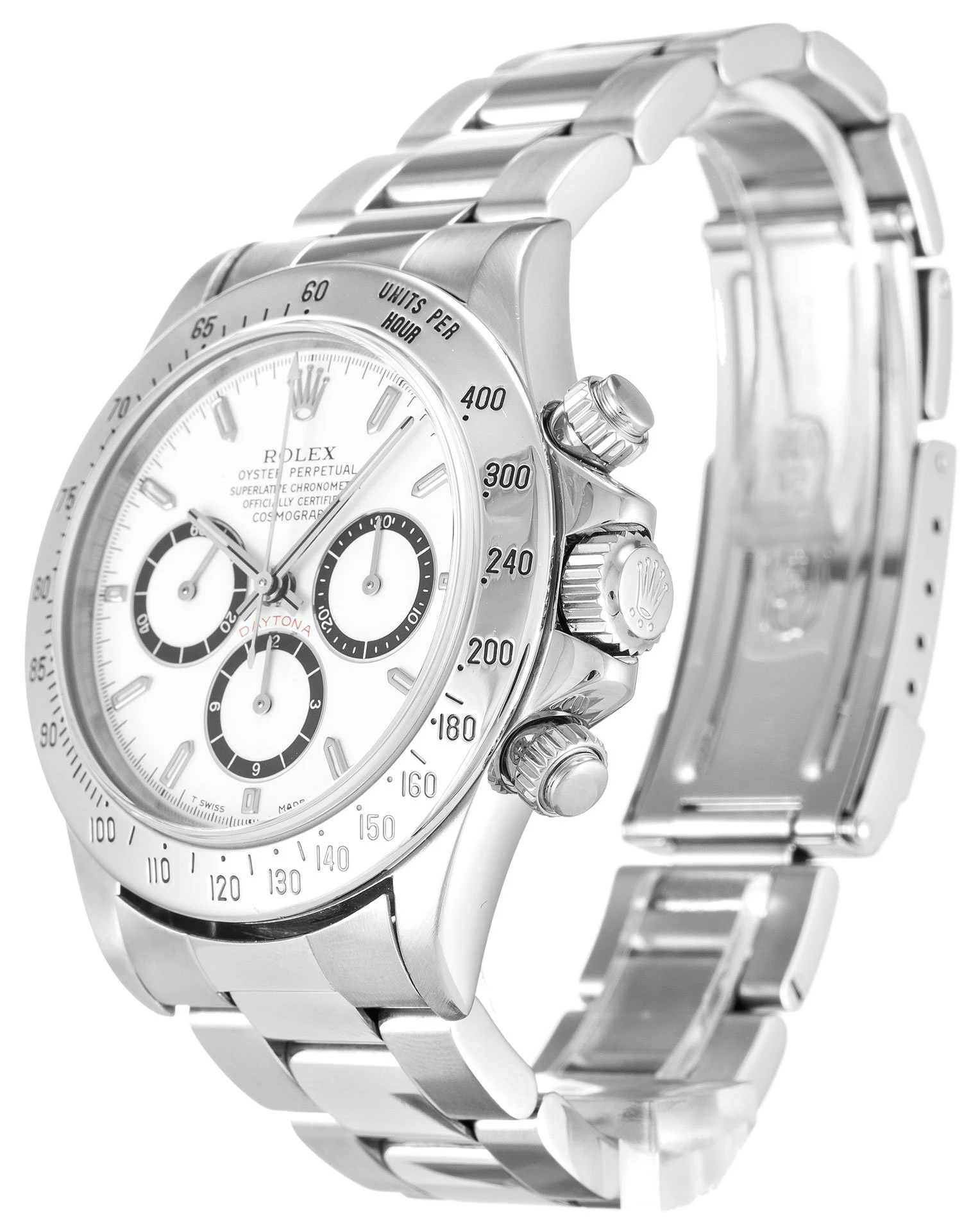 Daytona weißes Zifferblatt 16520 Schrägansicht