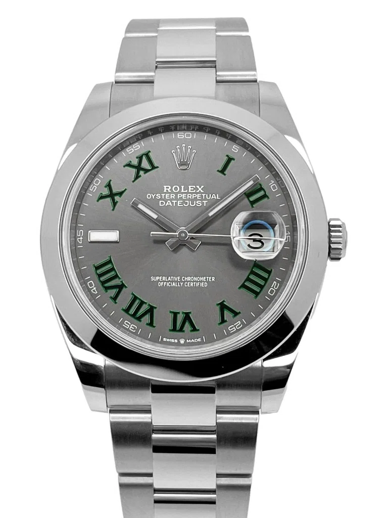 Superclone Datejust rhodiumfarbenes Zifferblatt 126300 "Wimbledon" Oyster