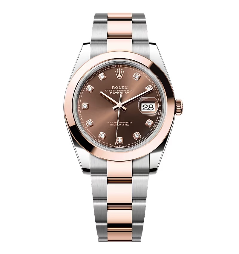 Rolex Datejust schokoladenbraunes Zifferblatt mit Diamantbesatz 126301-0003 41 mm