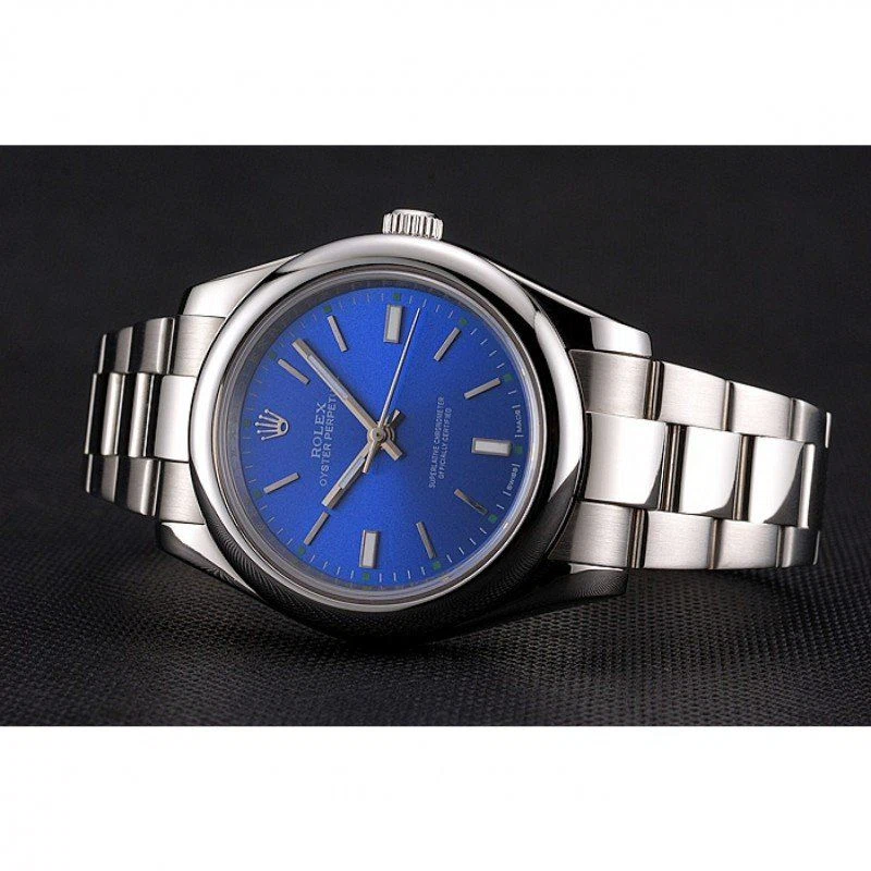 Oyster Perpetual Date blaues Zifferblatt REP016835 Designdetail