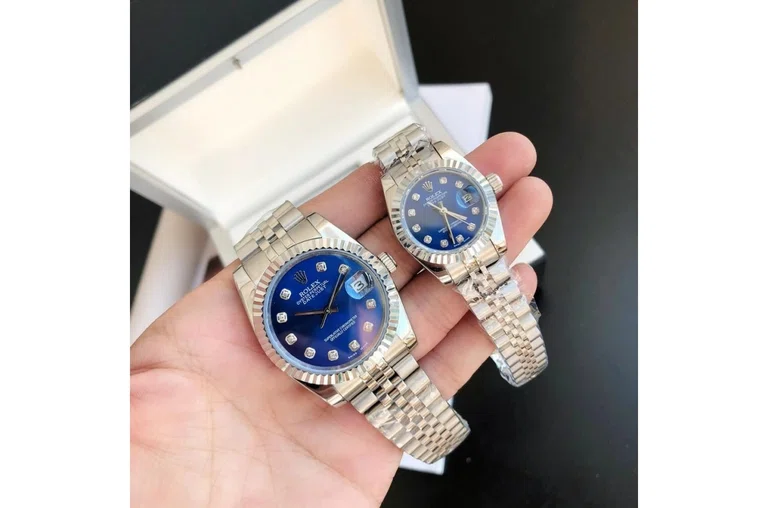 Datejust Edelstahl/Edelstahl Jubilee Blau/Zifferblatt