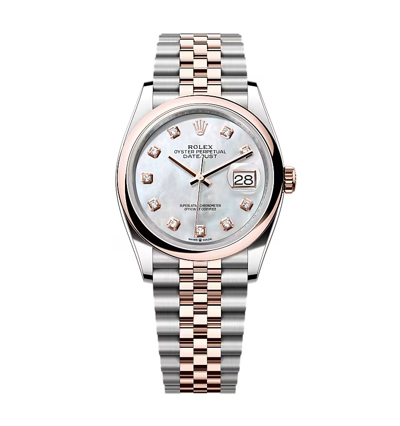 Rolex Datejust Perlmutt-Zifferblatt mit Diamantbesatz 126201-0021 36 mm