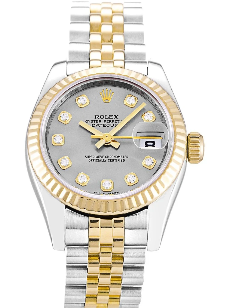 Lady-Datejust silberfarbenes Zifferblatt 179173