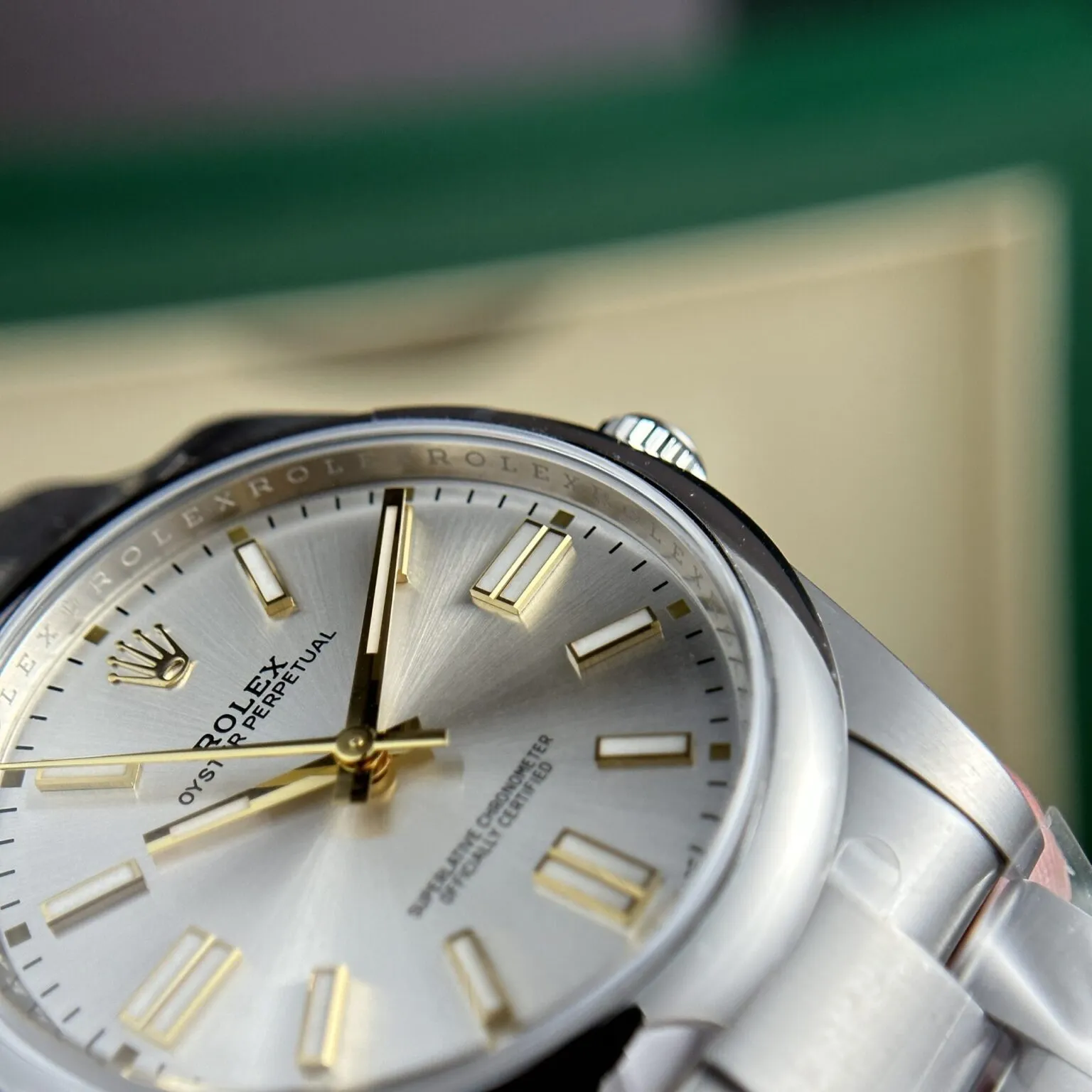 Oyster Perpetual silberfarbenes Zifferblatt Oyster Armband