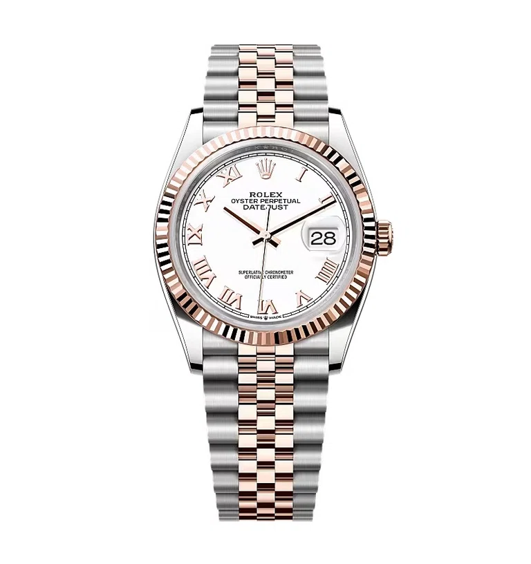 Rolex Datejust weißes Zifferblatt mit römischen Indizes 126231-0015 36 mm
