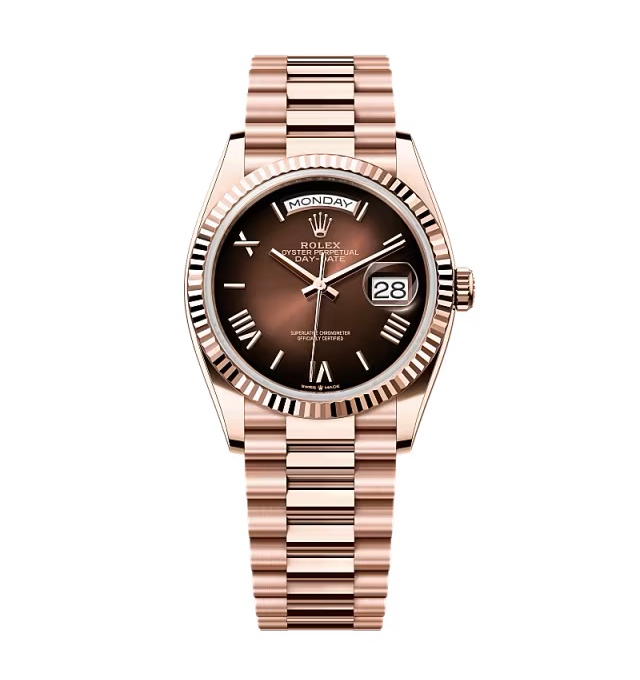 Rolex Day-Date Braun Ombré Zifferblatt 128235-0075 36 mm – Superclone