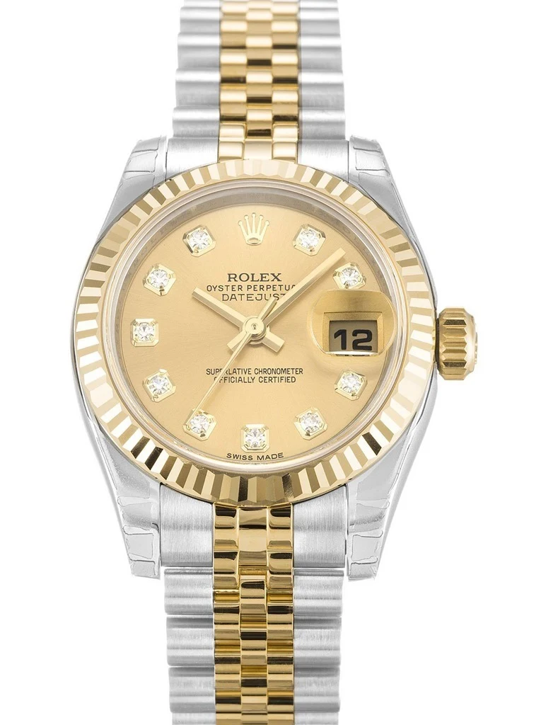 Lady-Datejust champagnerfarbenes Zifferblatt 179173-2