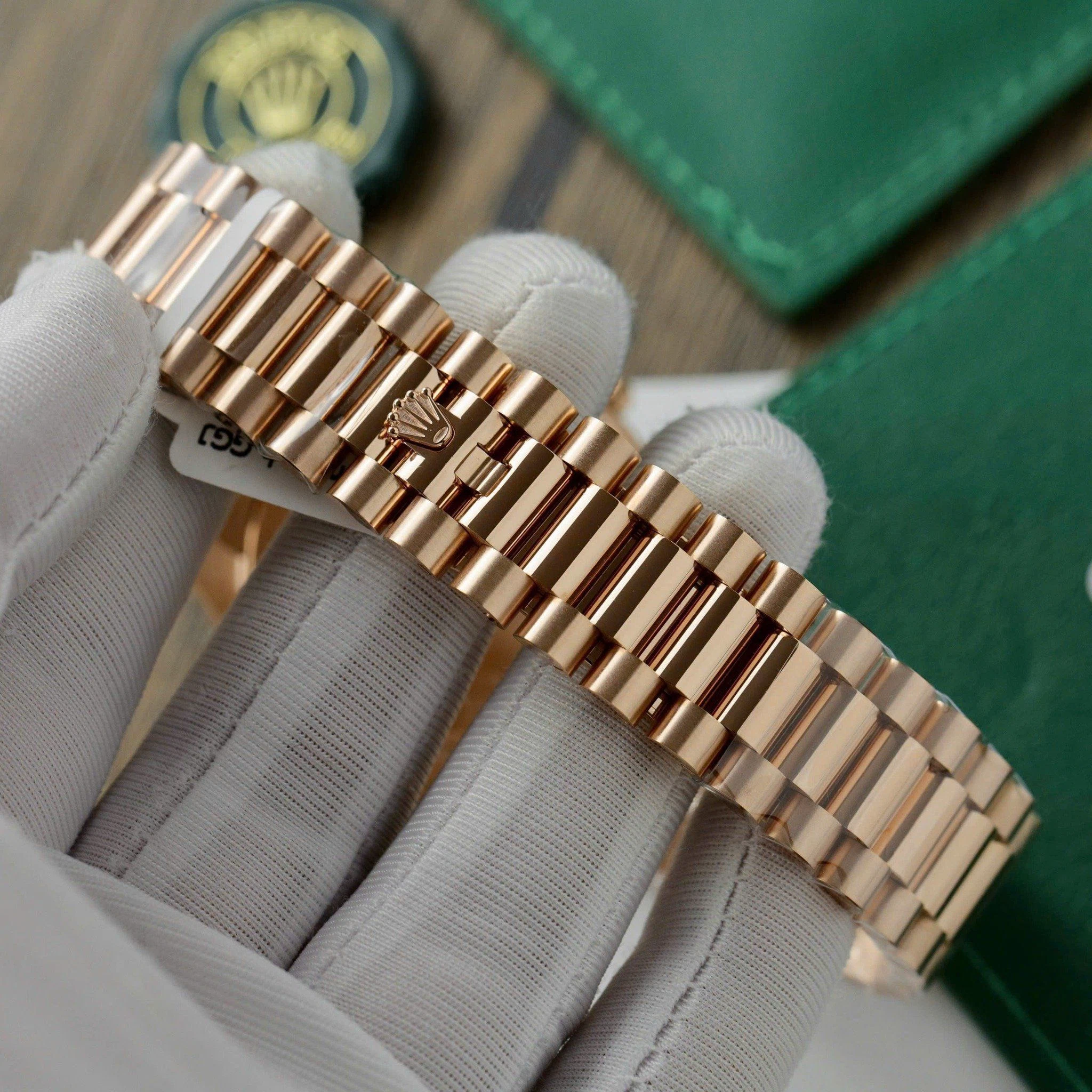 Day Date Pearl Zifferblatt mit Diamantbesatz Lünette Presidential Armband