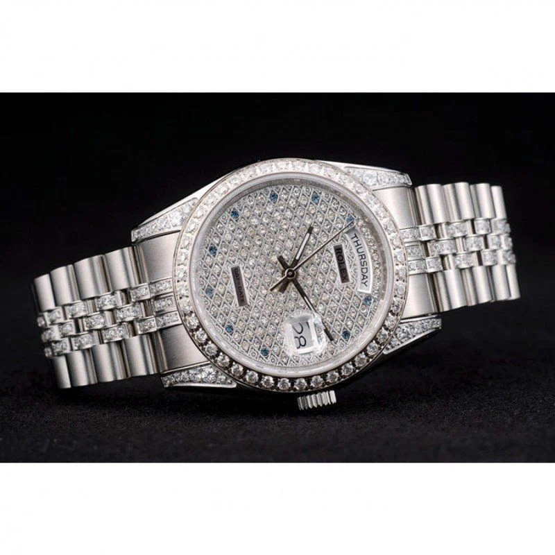 Day-Date Zifferblatt mit Diamantbesatz 41985 Nahaufnahme