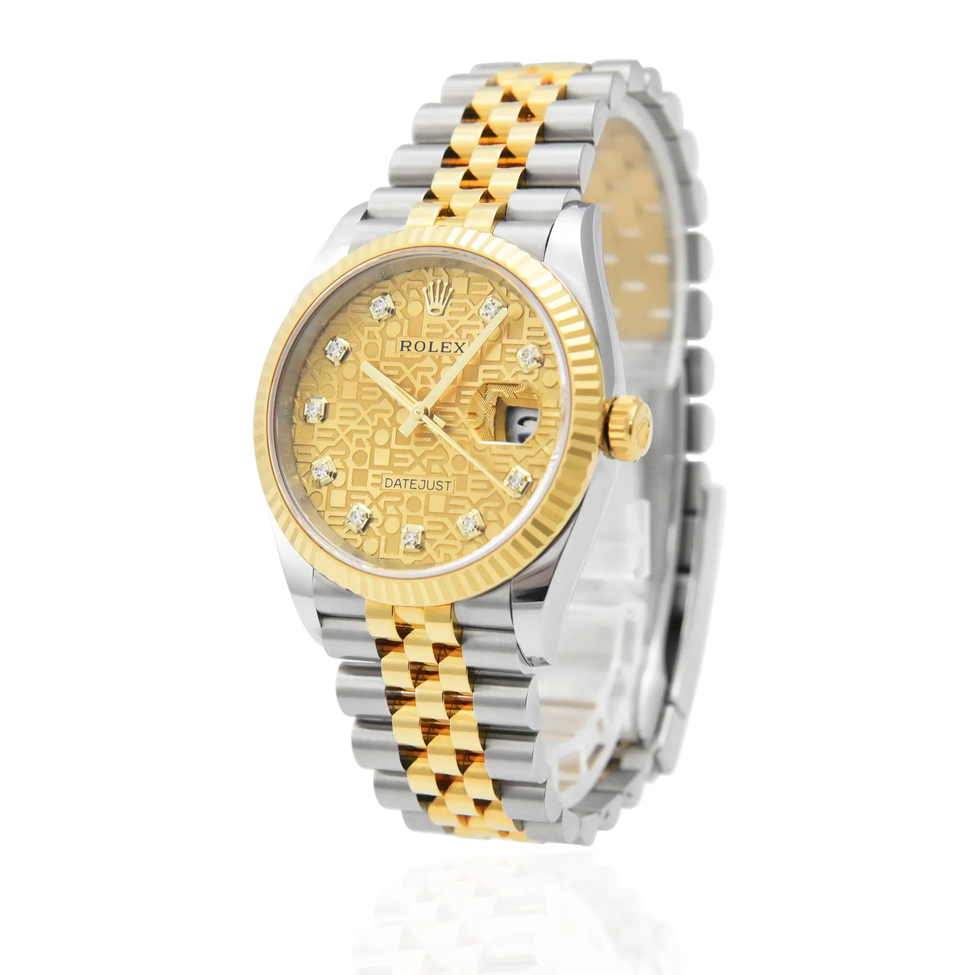 Superclone Datejust Zifferblatt mit Jubilee-Muster 126233 Perspektivansicht