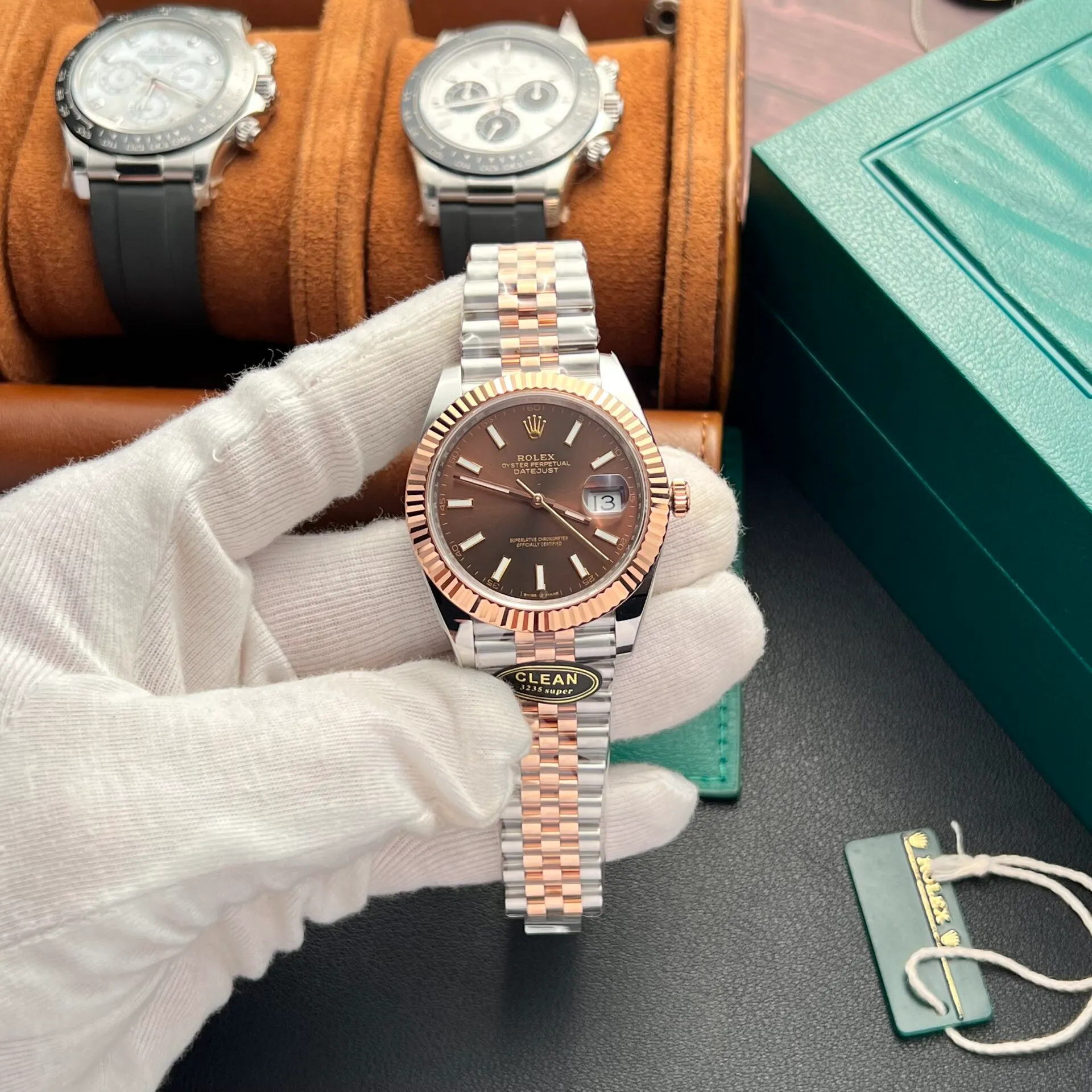 Superclone Datejust schokoladenbraunes Zifferblatt 126331 Jubilee Stilansicht