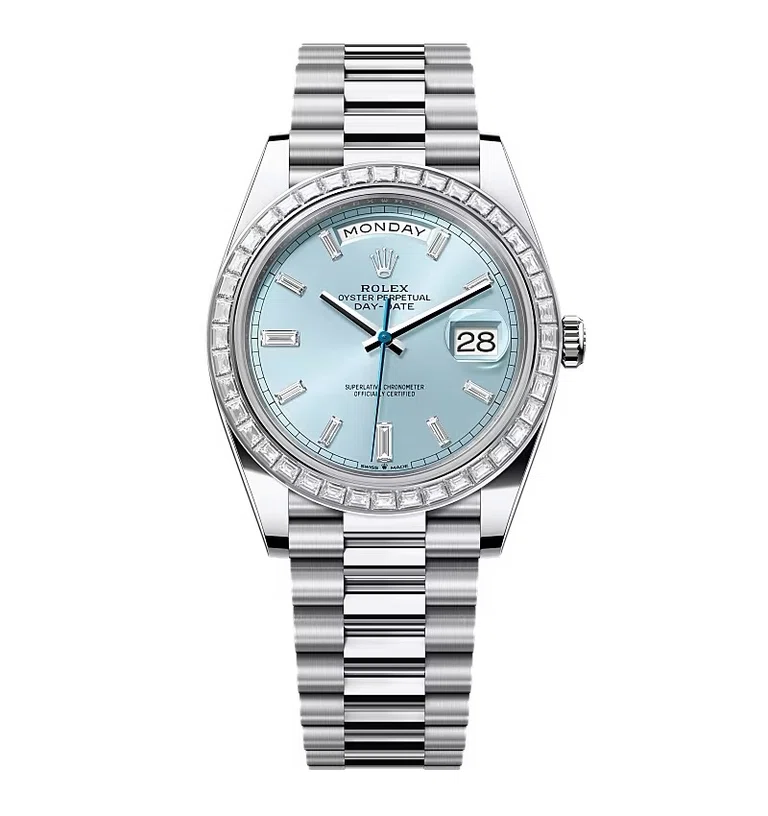 Rolex Day-Date eisblaues Zifferblatt mit Diamantbesatz 228396tbr-0002 40 mm – Superclone