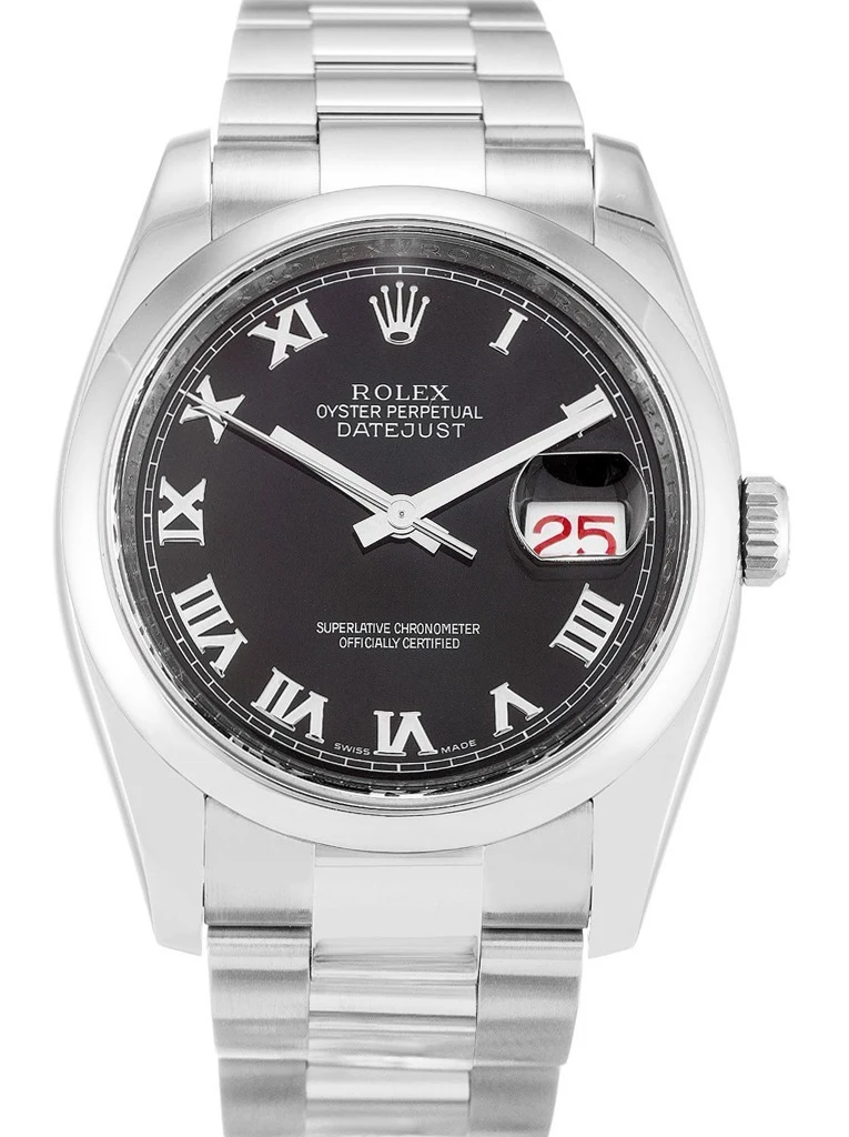 Datejust schwarzes Zifferblatt 116200