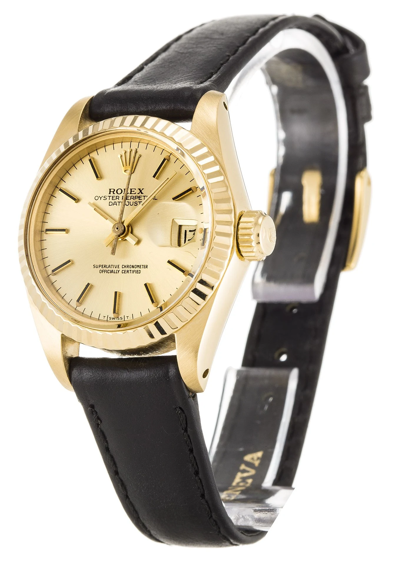 Lady-Datejust champagnerfarbenes Zifferblatt 6917 Perspektivansicht