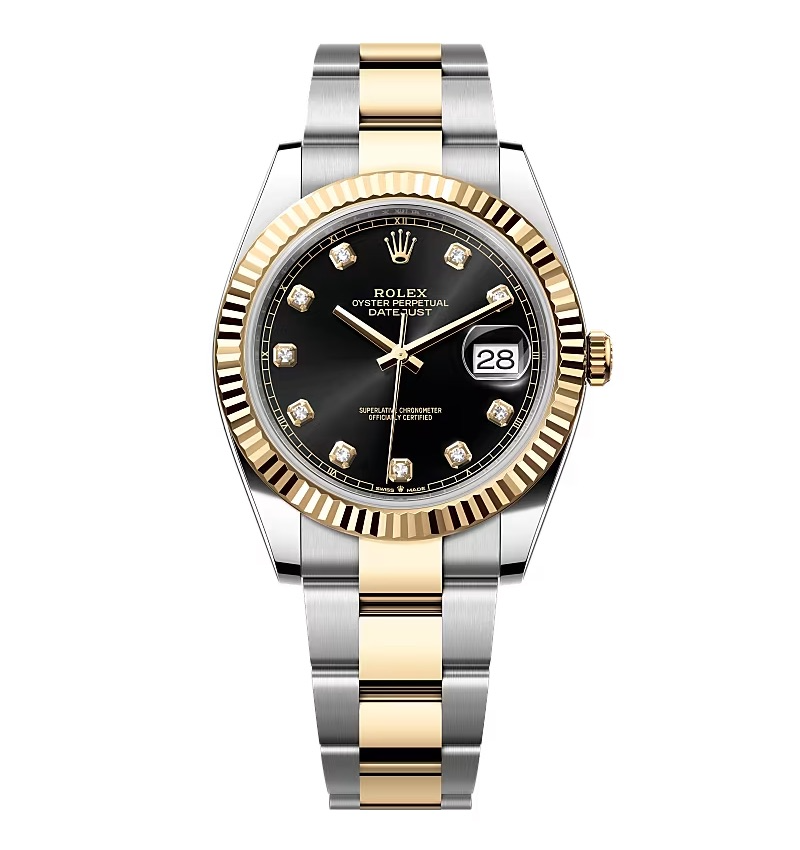 Rolex Datejust schwarzes Zifferblatt mit Diamantbesatz 126333-0005 41 mm
