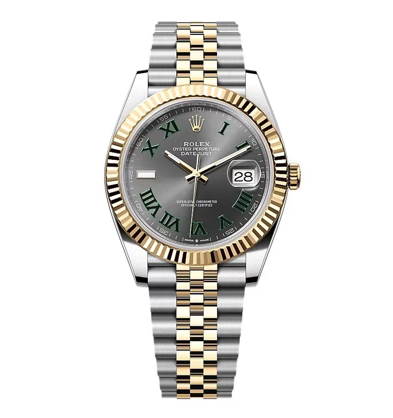 Rolex Datejust rhodiumfarbenes Zifferblatt 126333 “Wimbledon” Geriffelt/Jubilee 41 mm