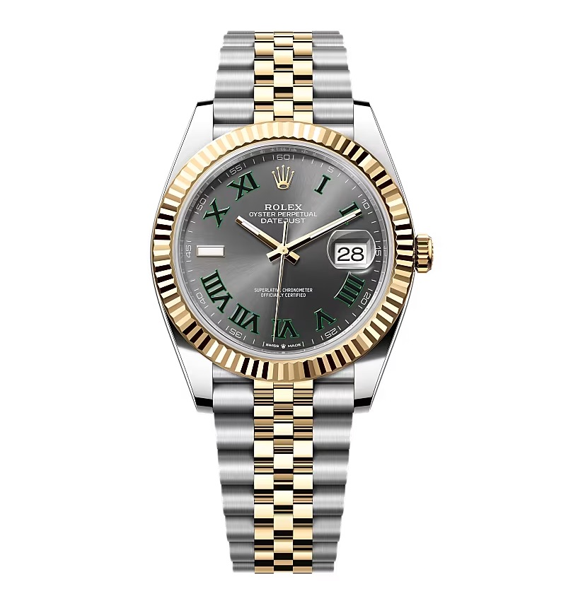 Rolex Datejust rhodiumfarbenes Zifferblatt 126333 “Wimbledon” Geriffelt/Jubilee 41 mm