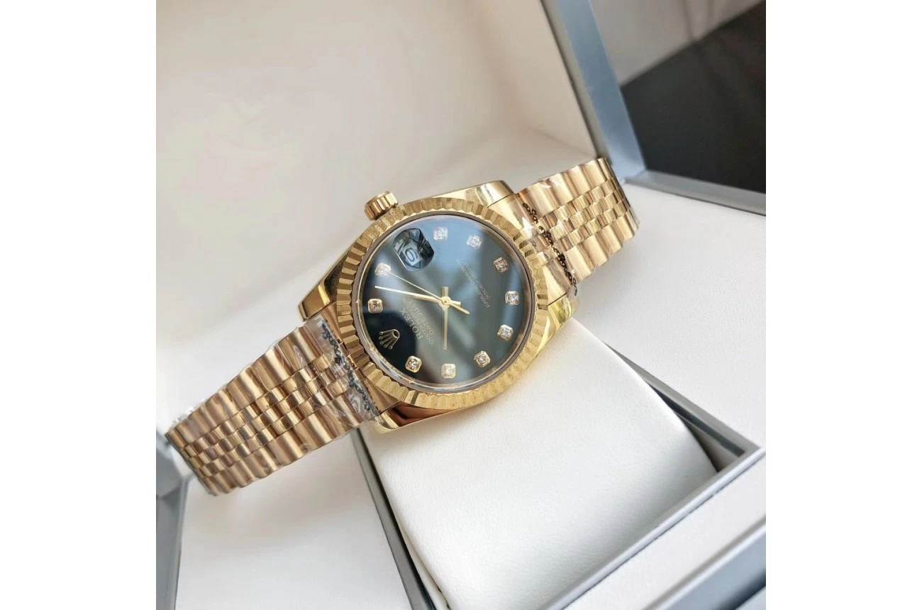 Datejust Roségold/Roségold Jubilee Schwarz/Zifferblatt Designdetail