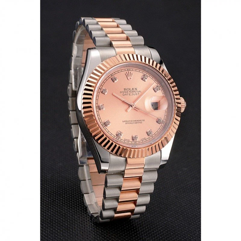 Superclone Datejust roségoldfarbenes Zifferblatt REP016816 Schrägansicht