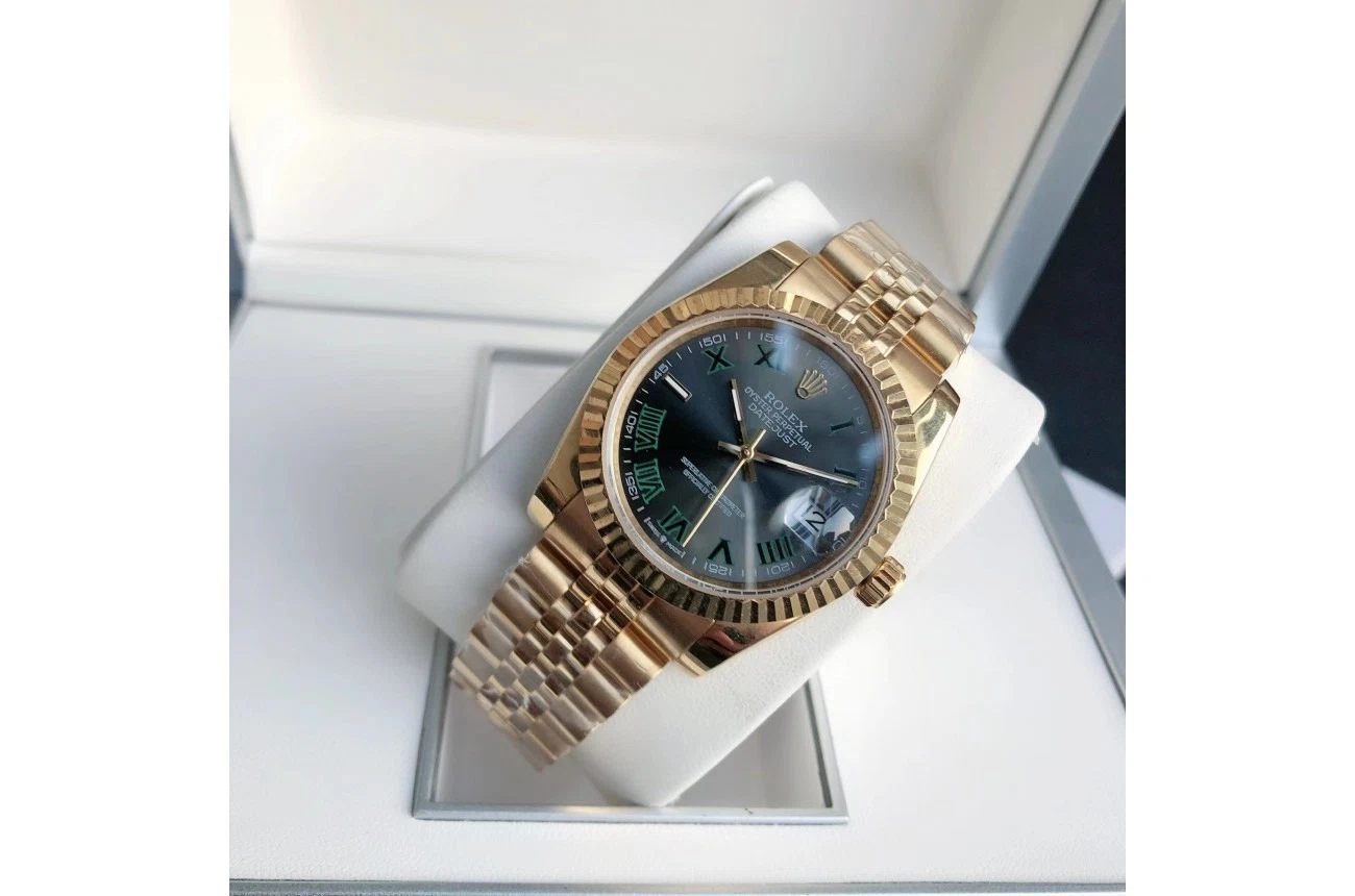 Datejust Roségold/Roségold Jubilee Armband Schrägansicht